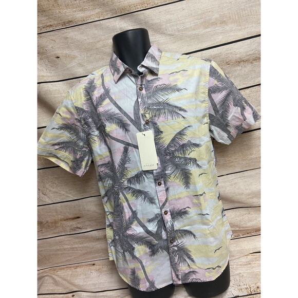 Zip Code Mens Hawaiian Shirt Size Large Short Sleeve Button Down New NWT Floral - Picture 10 of 11
